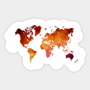 world map red Sticker